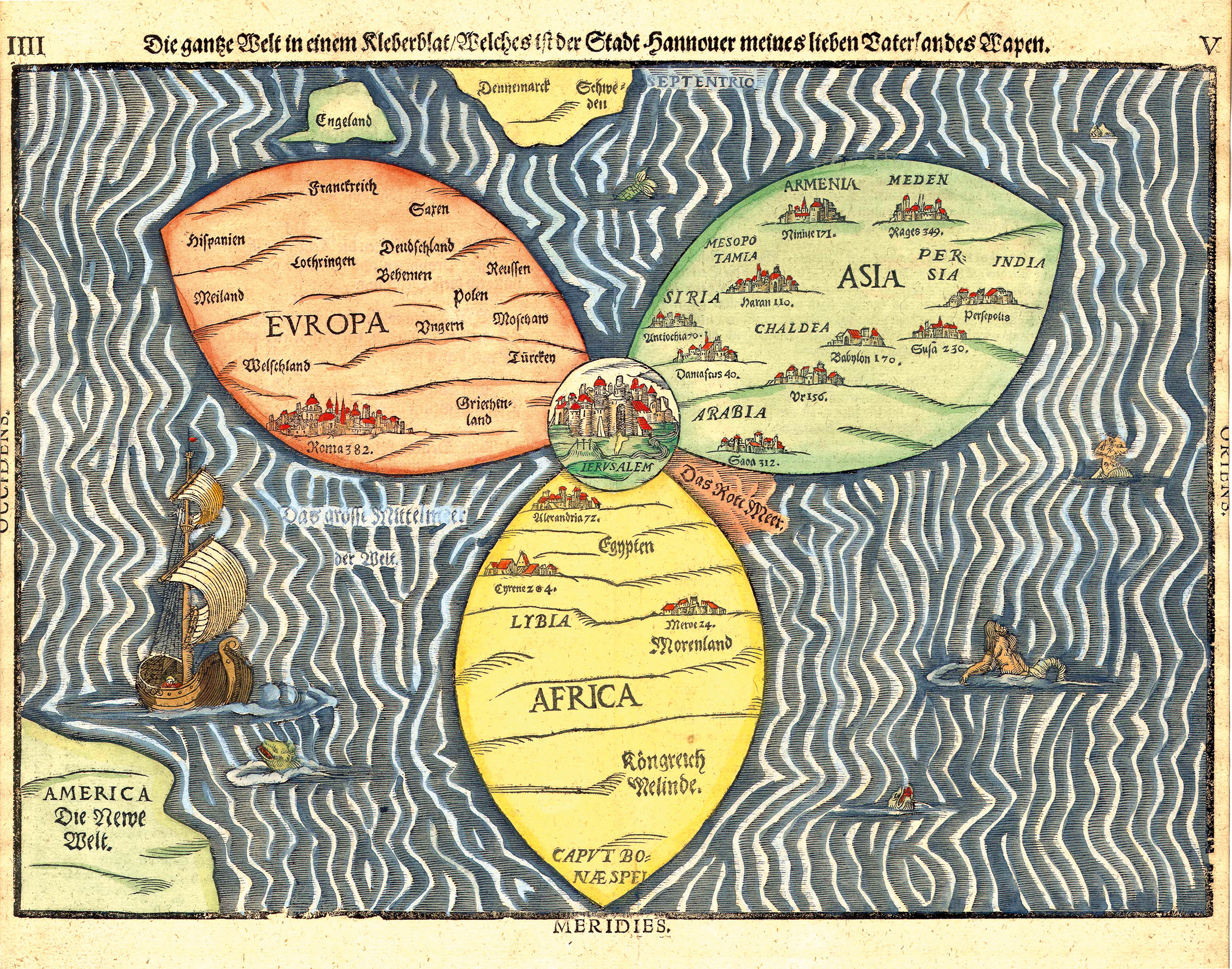 Средневековая карта мира с Иерусалимом в центре